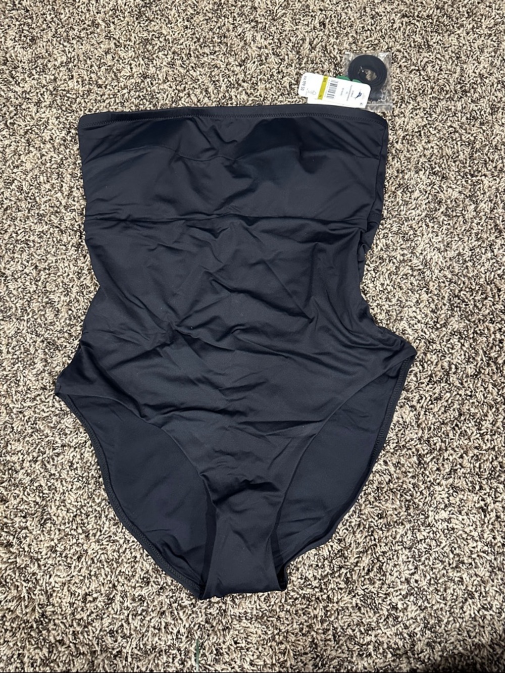 Tommy Bahama Black Strapless One-Piece Swimsuit
